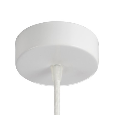 Rosone per lampadario monoforo in metallo bianco, foro 10mm