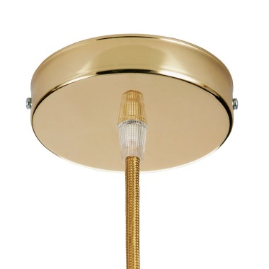 Rosone per lampadario monoforo in metallo finitura oro, foro 10mm
