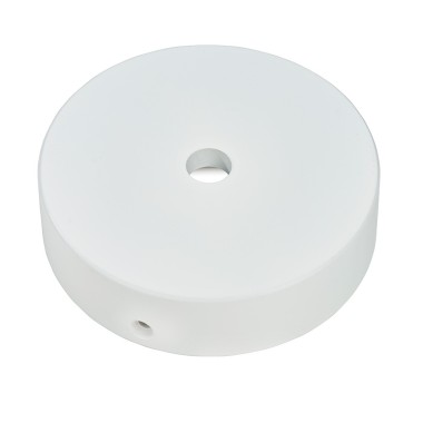 Rosone di Legno Bianco ⌀120 per Cordone ø 16mm completo di accessori