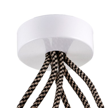 Rosone per lampadario monoforo in metallo bianco foro 25mm